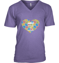 Load image into Gallery viewer, Love needs no words Autism Awareness DayT shirt Men's V-Neck
