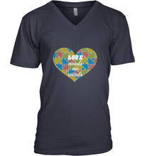 Load image into Gallery viewer, Love needs no words Autism Awareness DayT shirt Men's V-Neck
