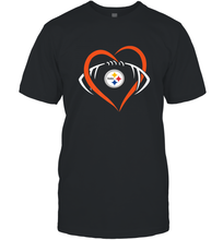 Load image into Gallery viewer, NFL Pittsburgh Steelers Heart Love Football Men's T-Shirt
