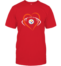 Load image into Gallery viewer, NFL Pittsburgh Steelers Heart Love Football Men's T-Shirt
