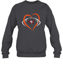 Load image into Gallery viewer, NFL San Francisco Heart Love Football Crewneck Sweatshirt
