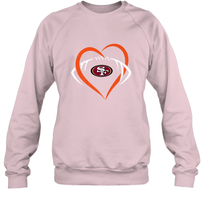 Load image into Gallery viewer, NFL San Francisco Heart Love Football Crewneck Sweatshirt
