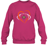 Load image into Gallery viewer, NFL New Orleans Saints Heart Love Football Crewneck Sweatshirt
