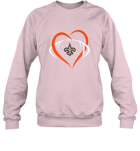 Load image into Gallery viewer, NFL New Orleans Saints Heart Love Football Crewneck Sweatshirt
