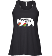 Load image into Gallery viewer, Mama Bear Autism t shirt Autism Awareness Month Women's Racerback Tank
