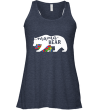 Load image into Gallery viewer, Mama Bear Autism t shirt Autism Awareness Month Women's Racerback Tank
