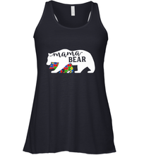 Load image into Gallery viewer, Mama Bear Autism t shirt Autism Awareness Month Women's Racerback Tank
