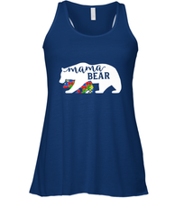 Load image into Gallery viewer, Mama Bear Autism t shirt Autism Awareness Month Women's Racerback Tank
