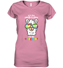 Load image into Gallery viewer, It's No Prob llama To Be Different Shirt _ Autism Gift Women's V-Neck T-Shirt
