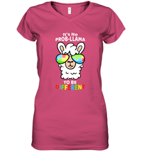 Load image into Gallery viewer, It's No Prob llama To Be Different Shirt _ Autism Gift Women's V-Neck T-Shirt
