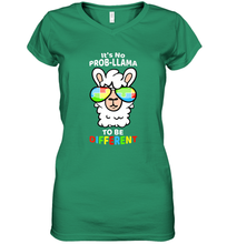 Load image into Gallery viewer, It's No Prob llama To Be Different Shirt _ Autism Gift Women's V-Neck T-Shirt
