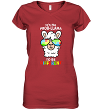 Load image into Gallery viewer, It's No Prob llama To Be Different Shirt _ Autism Gift Women's V-Neck T-Shirt
