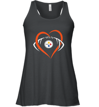 Load image into Gallery viewer, NFL Pittsburgh Steelers Heart Love Football Women's Racerback Tank
