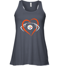 Load image into Gallery viewer, NFL Pittsburgh Steelers Heart Love Football Women's Racerback Tank
