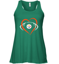 Load image into Gallery viewer, NFL Pittsburgh Steelers Heart Love Football Women's Racerback Tank
