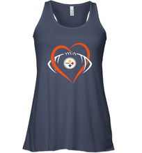 Load image into Gallery viewer, NFL Pittsburgh Steelers Heart Love Football Women's Racerback Tank
