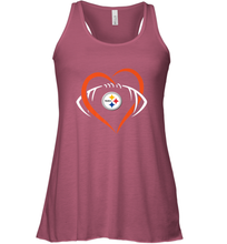 Load image into Gallery viewer, NFL Pittsburgh Steelers Heart Love Football Women's Racerback Tank
