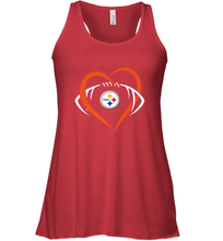 Load image into Gallery viewer, NFL Pittsburgh Steelers Heart Love Football Women's Racerback Tank
