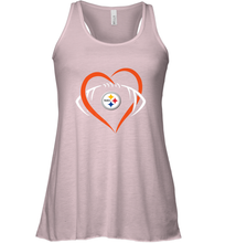 Load image into Gallery viewer, NFL Pittsburgh Steelers Heart Love Football Women's Racerback Tank
