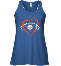 Load image into Gallery viewer, NFL Pittsburgh Steelers Heart Love Football Women's Racerback Tank
