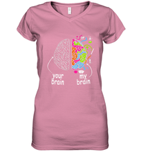 Load image into Gallery viewer, Neurodiversity brain Gift idea for Dyslexia ADHD Autism ASD Women's V-Neck T-Shirt
