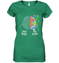 Load image into Gallery viewer, Neurodiversity brain Gift idea for Dyslexia ADHD Autism ASD Women's V-Neck T-Shirt

