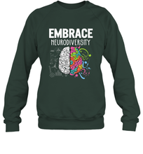 Load image into Gallery viewer, Embrace Neurodiversity Brain ADHD Autism Awareness Crewneck Sweatshirt
