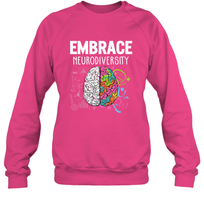 Load image into Gallery viewer, Embrace Neurodiversity Brain ADHD Autism Awareness Crewneck Sweatshirt
