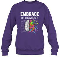 Load image into Gallery viewer, Embrace Neurodiversity Brain ADHD Autism Awareness Crewneck Sweatshirt
