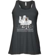 Load image into Gallery viewer, Jesus Drafted My Football Team Fantasy Football Draft Day Women's Racerback Tank
