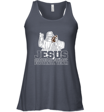 Load image into Gallery viewer, Jesus Drafted My Football Team Fantasy Football Draft Day Women's Racerback Tank
