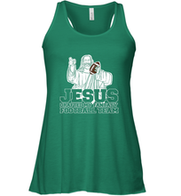 Load image into Gallery viewer, Jesus Drafted My Football Team Fantasy Football Draft Day Women's Racerback Tank

