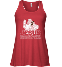 Load image into Gallery viewer, Jesus Drafted My Football Team Fantasy Football Draft Day Women's Racerback Tank
