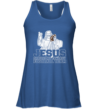 Load image into Gallery viewer, Jesus Drafted My Football Team Fantasy Football Draft Day Women's Racerback Tank
