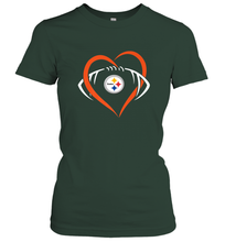 Load image into Gallery viewer, NFL Pittsburgh Steelers Heart Love Football Women's T-Shirt

