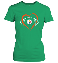 Load image into Gallery viewer, NFL Pittsburgh Steelers Heart Love Football Women's T-Shirt
