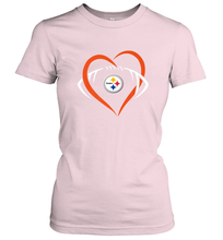 Load image into Gallery viewer, NFL Pittsburgh Steelers Heart Love Football Women's T-Shirt
