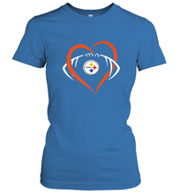 Load image into Gallery viewer, NFL Pittsburgh Steelers Heart Love Football Women's T-Shirt
