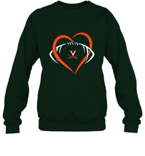 Load image into Gallery viewer, Virginia Cavaliers Large Heart  Football  Team Crewneck Sweatshirt
