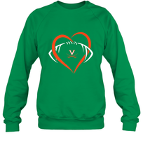 Load image into Gallery viewer, Virginia Cavaliers Large Heart  Football  Team Crewneck Sweatshirt
