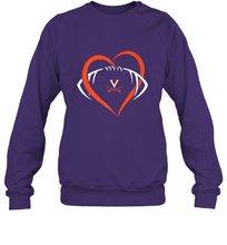 Load image into Gallery viewer, Virginia Cavaliers Large Heart  Football  Team Crewneck Sweatshirt
