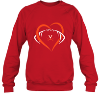Load image into Gallery viewer, Virginia Cavaliers Large Heart  Football  Team Crewneck Sweatshirt
