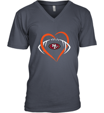 Load image into Gallery viewer, NFL San Francisco Heart Love Football Men's V-Neck
