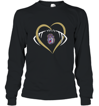 Load image into Gallery viewer, James Madison Dukes Large Heart  Football  Team Long Sleeve T-Shirt
