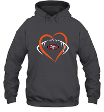 Load image into Gallery viewer, NFL San Francisco Heart Love Football Hooded Sweatshirt
