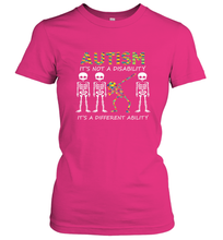 Load image into Gallery viewer, Autism it's a different ability Funny Dabbing skeleton Gift Women's T-Shirt
