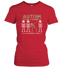 Load image into Gallery viewer, Autism it's a different ability Funny Dabbing skeleton Gift Women's T-Shirt
