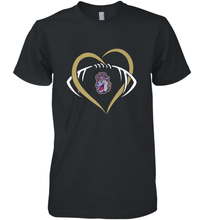 Load image into Gallery viewer, James Madison Dukes Large Heart  Football  Team Men's Premium T-Shirt
