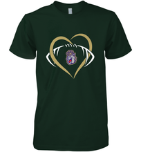 Load image into Gallery viewer, James Madison Dukes Large Heart  Football  Team Men's Premium T-Shirt
