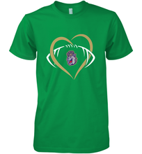 Load image into Gallery viewer, James Madison Dukes Large Heart  Football  Team Men's Premium T-Shirt

